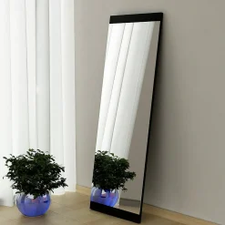New Dmora Miroir Dprenn, Verre miroité, Objet d'ameublement mural, Décoration avec miroir, 40x2h120 cm, Noir