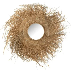 Online J-Line Miroir en jonc naturel diamètre 90cm
