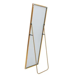 ProximaX Miroir en pied grand, 140x40 cm, sur pied ou mural, cadre aluminium, grand miroir rectangulaire pour salon ou chambre, Doré* Miroir|Miroir