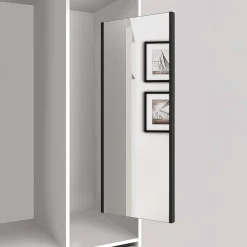Emuca Miroir extractible pour l'intérieur de l'armoire Noir texturé* Miroir|Miroir