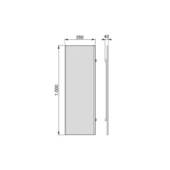 Emuca Miroir extractible pour l'intérieur de l'armoire Noir texturé* Miroir|Miroir