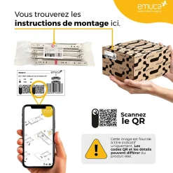 Emuca Miroir extractible pour l'intérieur de l'armoire Noir texturé* Miroir|Miroir