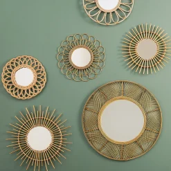 Online Atmosphera Créateur D'Intérieur Miroir Fleur - rotin D56 cm - Atmosphera