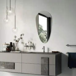 Wallfluent Miroir Goutte Asymétrique Mural Sans Cadre 50 x 100 cm Style Naturel Et Minimaliste Pour Intérieur Moderne* Miroir|Miroir