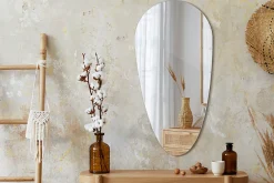 Wallfluent Miroir Goutte Asymétrique Mural Sans Cadre 50 x 100 cm Style Naturel Et Minimaliste Pour Intérieur Moderne* Miroir|Miroir