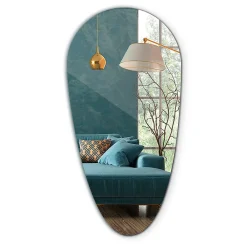 Tulup Miroir Goutte Asymétrique 50 x 100 cm Mural Sans Cadre Style Naturel et Minimaliste pour Intérieur Moderne* Miroir|Miroir