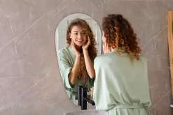 Tulup Miroir Goutte Asymétrique 45 x 90 cm Prêt à Poser Forme Organique pour Salle de Bain ou Entrée* Miroir|Miroir