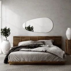 Tulup Miroir Goutte Asymétrique 45 x 90 cm Prêt à Poser Forme Organique pour Salle de Bain ou Entrée* Miroir|Miroir
