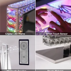 Best Vanitii Miroir Hollywood Coiffeuse - LED 3 Tons 7 Modes RGB 80x60cm Blanc