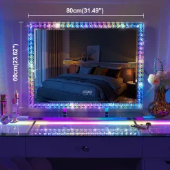 Best Vanitii Miroir Hollywood Coiffeuse - LED 3 Tons 7 Modes RGB 80x60cm Blanc