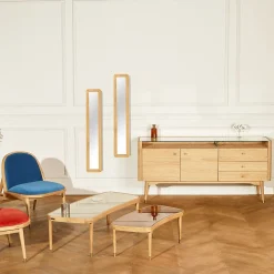 Robin des bois Miroir HUGUETTE Style contemporain en chêne naturel* Miroir|Miroir
