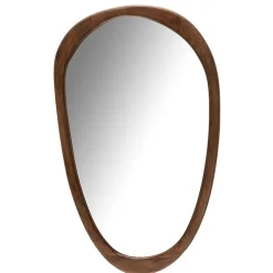 Discount J-Line Miroir irrégulier en bois de manguier marron 51x3.5x83 cm