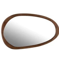 Discount J-Line Miroir irrégulier en bois de manguier marron 51x3.5x83 cm