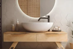 Hot Tulup Miroir LED semi-rond 50x100 cm lumière froide moderne