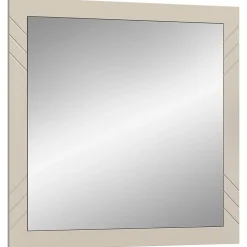Outlet Meublorama Miroir LUNA Beige mat Carré 80x80 cm Meuble suspendu