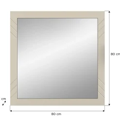 Outlet Meublorama Miroir LUNA Beige mat Carré 80x80 cm Meuble suspendu