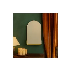 Discount Ornami Miroir mural arche avec étagère doré 50x33cm