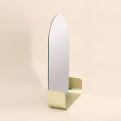 Discount Ornami Miroir mural arche avec étagère doré 50x33cm