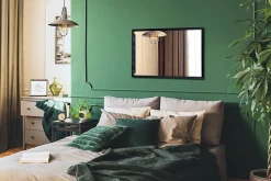 Best Tulup Miroir mural en bois MDF noir 70x50 cm pour salon