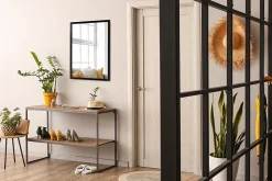 Best Tulup Miroir mural en bois MDF noir 70x50 cm pour salon