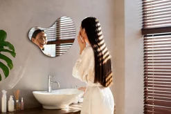 Wallfluent Miroir Mural Irrégulier 68 x 67cm Miroir Asymétrique Design Pour Salon Ou Salle De Bain* Miroir|Miroir