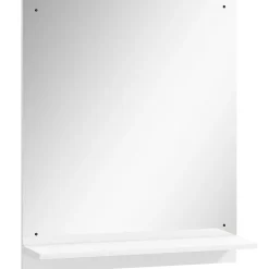 Best Homcom Miroir mural salle de bain - étagère - 50 x 60 cm - blanc