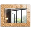 Tulup Miroir Mural 80x60 cm Acacia Grand Miroir Pour Chambre* Miroir|Miroir