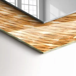 Tulup Miroir Mural 80x60 cm Acacia Grand Miroir Pour Chambre* Miroir|Miroir