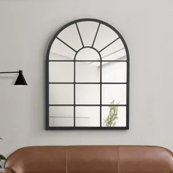 [En.Casa] Miroir mural Villalago forme fenêtre arrondie 80 x 60 cm en.casa* Miroir|Miroir
