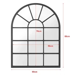 [En.Casa] Miroir mural Villalago forme fenêtre arrondie 80 x 60 cm en.casa* Miroir|Miroir