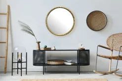 Discount Finebuy Miroir Murale Métal 60 cm Miroir Mur Couloir Grand Doré Rond Cadre