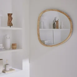 Sweeek Miroir organique en bois de sapin 75cm couleur naturelle CHARLIE L 75 x l 70 x E 3cm* Miroir|Miroir