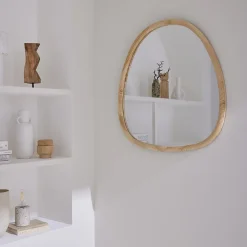 Sweeek Miroir organique en bois de sapin 75cm couleur naturelle CHARLIE L 75 x l 70 x E 3cm* Miroir|Miroir