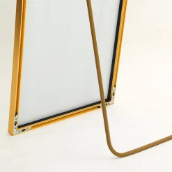 Fortuna lai Miroir Pleine Longueur, 140 X 40 Cm, Haute Définition, Avec Support, Convient Pour Le Salon, Dorée* Miroir|Miroir