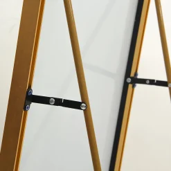 Fortuna lai Miroir Pleine Longueur, 140 X 40 Cm, Haute Définition, Avec Support, Convient Pour Le Salon, Dorée* Miroir|Miroir