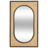 Clearance Atmosphera Créateur D'Intérieur Miroir Raquel noir cannage H107cm - Atmosphera