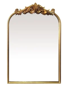 Clearance EDME Lacroix Miroir rectangulaire style vintage effet brillant doré L.60 x H.90 x ep.10 cm