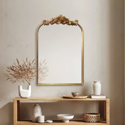 Clearance EDME Lacroix Miroir rectangulaire style vintage effet brillant doré L.60 x H.90 x ep.10 cm