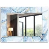 Tulup Miroir Rectangulaire 80x60 cm Motif Abstrait En Marbre Miroir Élégant Pour Dressing Pose Horizontale Ou Verticale* Miroir|Miroir