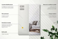 Clearance Wallfluent Miroir Rectangulaire 70 x 50 cm Miroir Décoratif Sans Cadre Pour Intérieur