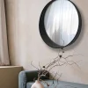 Ariane Miroir rond aspect bois noir Ø80cm* Miroir|Miroir