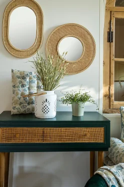 Deko & Co Miroir rond Canne en bambou Ø50 cm Deco & Co* Miroir|Miroir