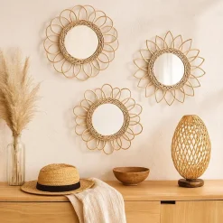 Ornami Miroir rond en rotin 30cm, Mahé* Miroir|Miroir
