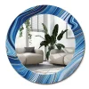 Wallfluent Miroir Rond Grand Cadre Imprimé fi90 cm Rivière De Marbre Tendance Intemporelle Chambre Salon* Miroir|Miroir