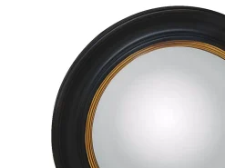 Clearance Vente-unique Miroir sorcière en bois de paulownia - D. 66 cm - Noir et doré effet laiton - FRANKLIN