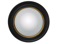 Clearance Vente-unique Miroir sorcière en bois de paulownia - D. 66 cm - Noir et doré effet laiton - FRANKLIN
