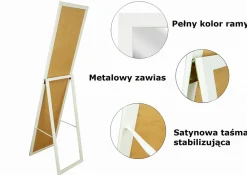 Online Bd Art Miroir sur pied pour dressing style scandinave 155x35,8 cm blanc 1 pc