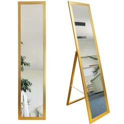Bd Art Miroir sur pied pour dressing style scandinave 155x35,8 cm couleur doré 1 pièce* Miroir|Miroir