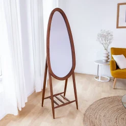 Clearance Made In Meubles Miroir sur pied en bois de manguier Joyce