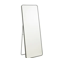 Clearance J-Line Miroir sur pied en verre noir 55x150 cm
